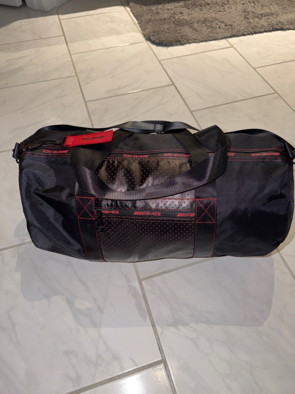 Mercedes AMG Black and Red Men's Duffel Bag